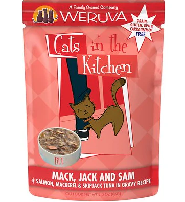 Weruva Cats in the Kitchen Mack, Jack & Sam Salmon, Mackerel & Tuna Pouch - Image 3